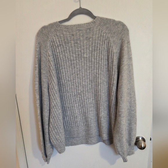 Simply Vera Vera Wang Knit Sweater gray comfy Womens Size XXL 2X Academia Preppy - Picture 2 of 8